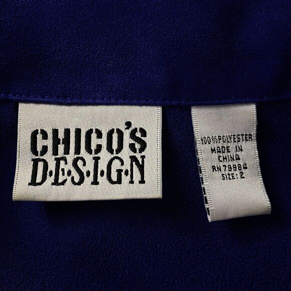 Vintage Chico's Velour Button Up Shacket Cardigan Women's Size Large (Chico's 2) - Picture 3 of 6